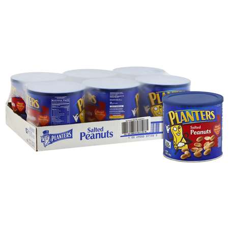 PLANTERS Planters Salted Cocktail Peanuts 3.5 oz. Tin, PK6 10029000071503